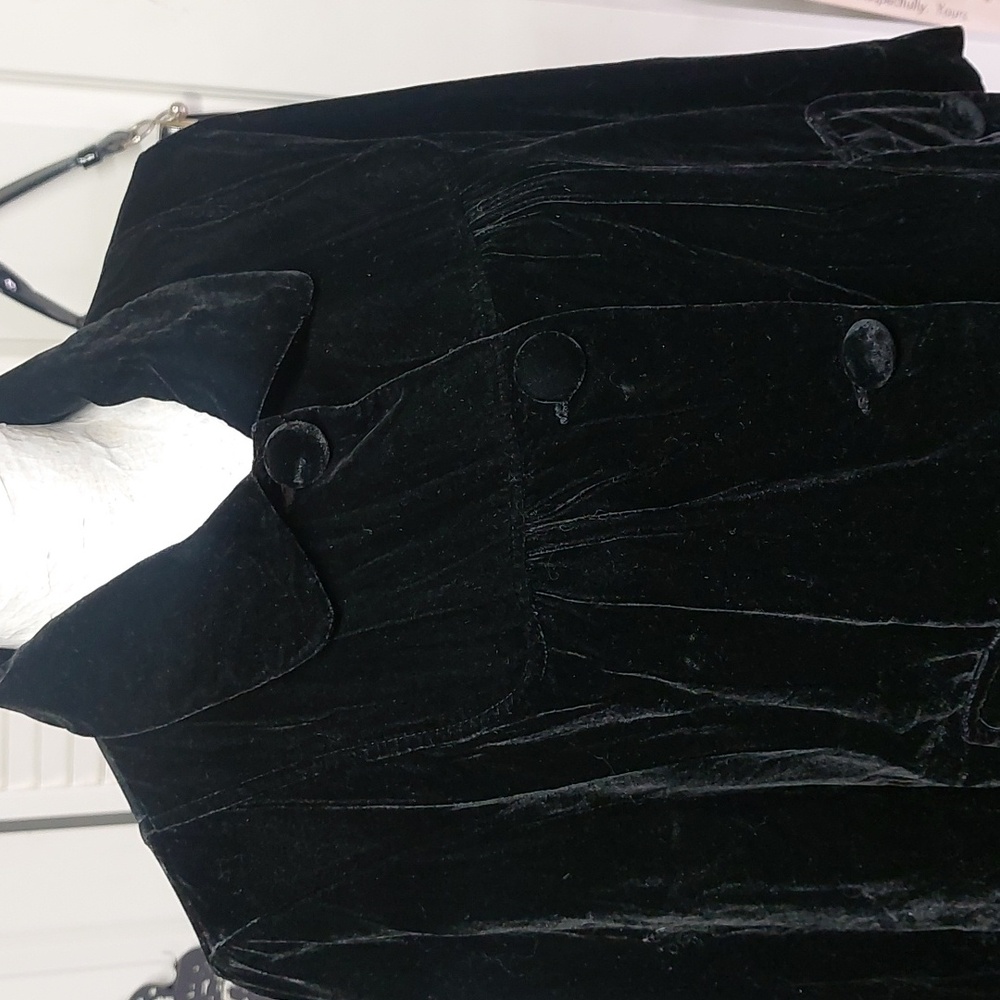 Cambridge Dry Goods Black Velvet Jacket Large - Picture 3 of 13